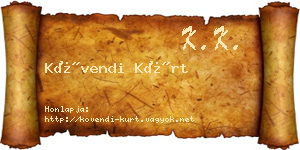 Kövendi Kürt névjegykártya